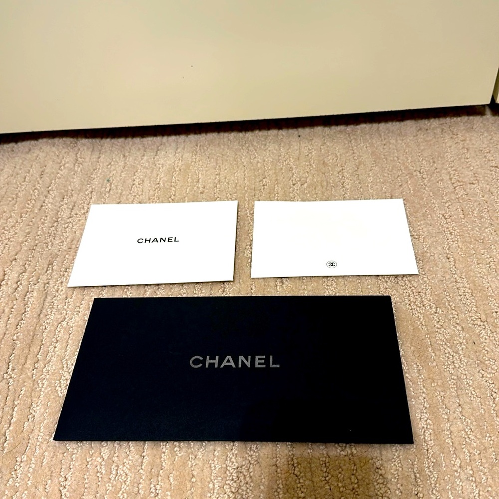 Luxury Chanel stationary, 3 items, note card, envelope and larger sleeve